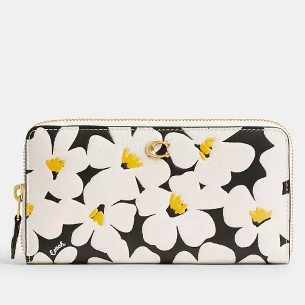 Coach  According Zip Around Wallet With Floral Print.